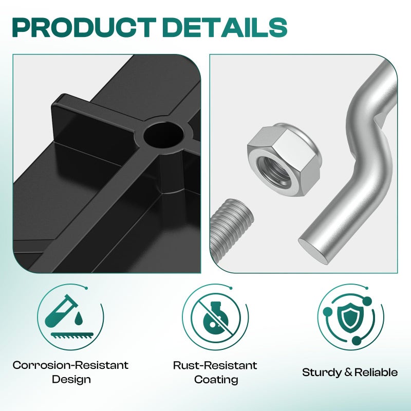 Drive-up Golf Cart Battery Hold Down Plate with rods kit for EZGO 1994-up 70045G01, 01101-G01 (1 Pcs Hold Down Plate and Rod Kit) - Image 2